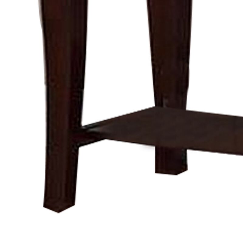 Jett 24 Inch Wood End Table with 1 Drawer, Bottom Shelf, Cherry Brown -Benzara