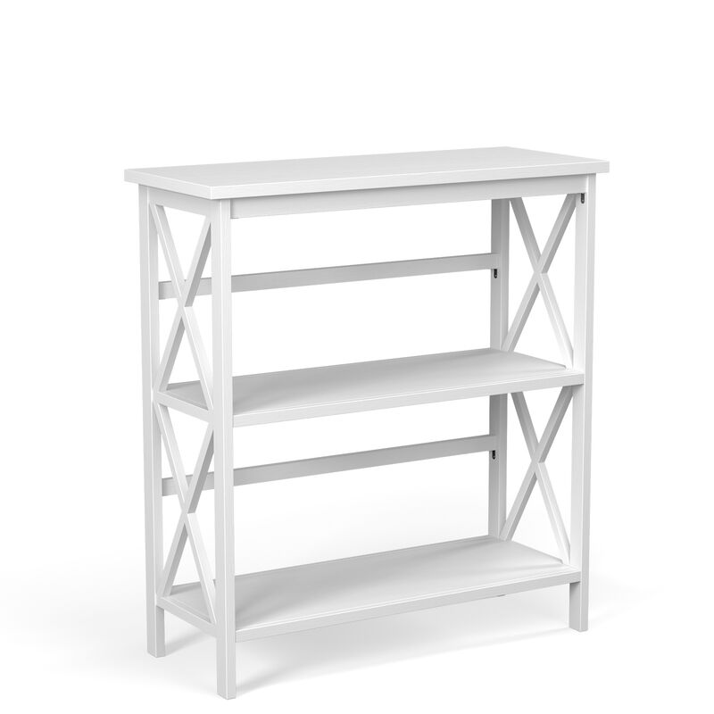 3-Tier Wooden Multi-Functional X-Design Etagere Storage Bookshelf