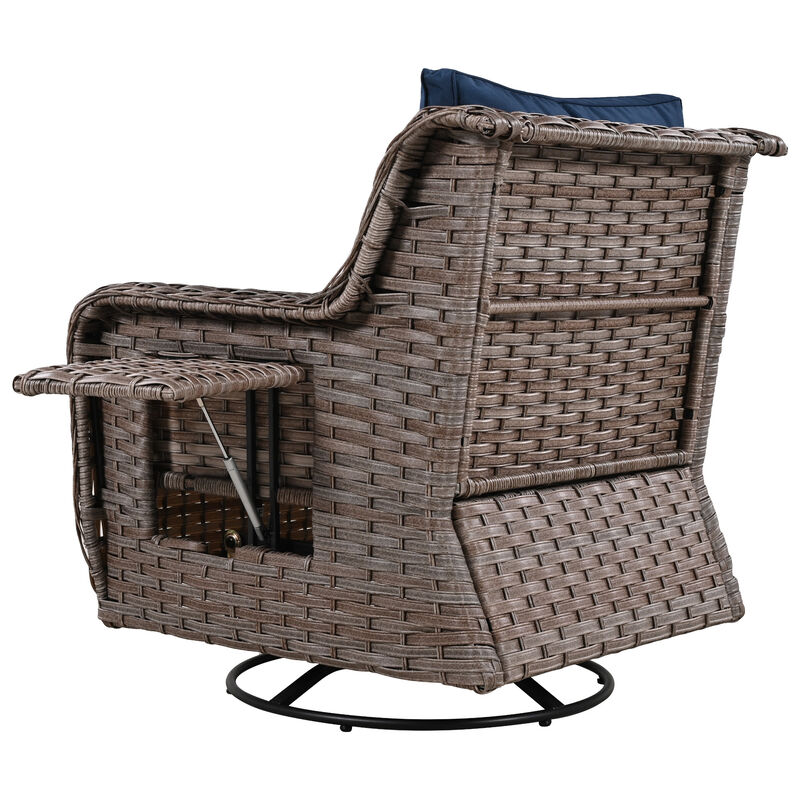 Merax Patio Swivel Set with Pet House Cool Bar