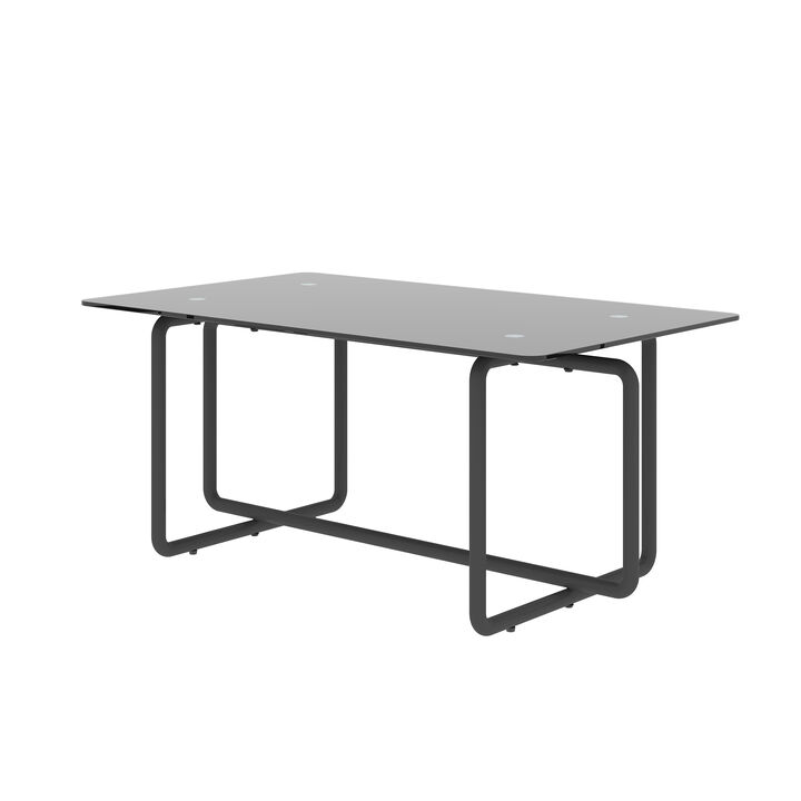 Hivvago Modern Designed Tempered Glass Tea Table Rectangular Console Center Table