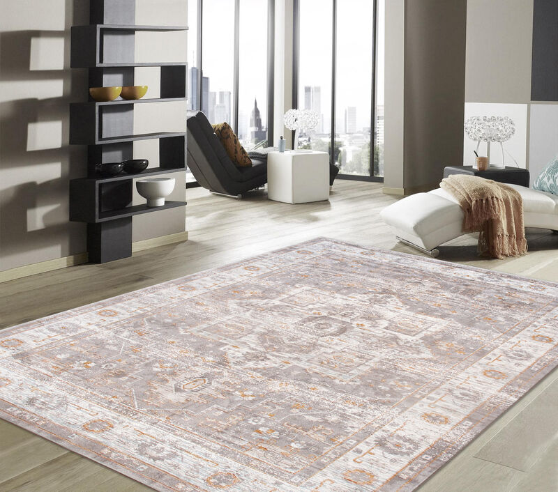 Pasargad Home Turkish Heritage Design Grey Area Rug-10' 0'' X 14' 0''