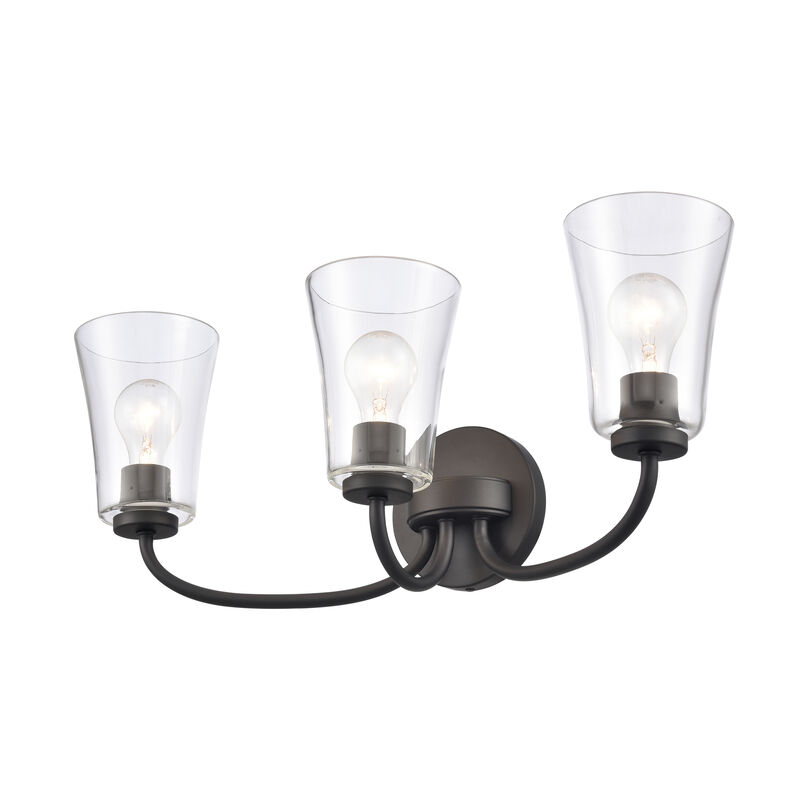 Emily 23'' Wide 3-Light Black Vanity Light