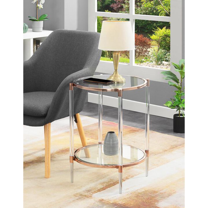 Convenience Concepts Royal Crest 2 Tier Acrylic Glass End Table