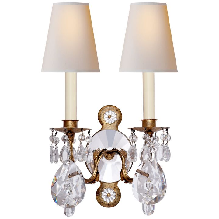 Yves Crystal Double Arm Sconce