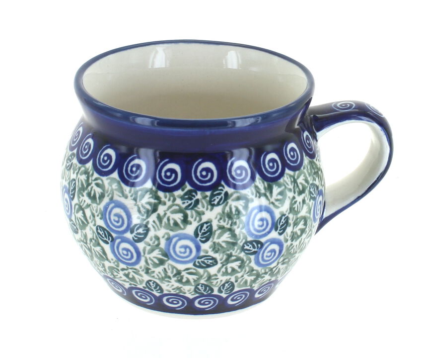 Blue Rose Polish Pottery Stars & Stripes Bell Shaped Mug