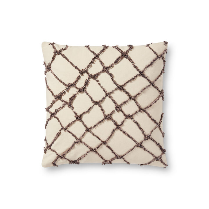 PLL0043 Ivory/Black 18"x18" Poly Pillow