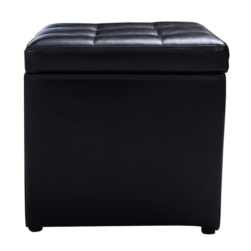 Foldable Cube Ottoman Pouffe Storage Seat