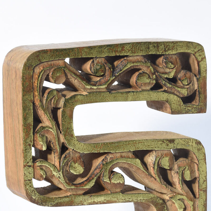 Vintage Natural Gold Handmade Eco-Friendly "S" Alphabet Letter Block For Wall Mount & Table Top Décor