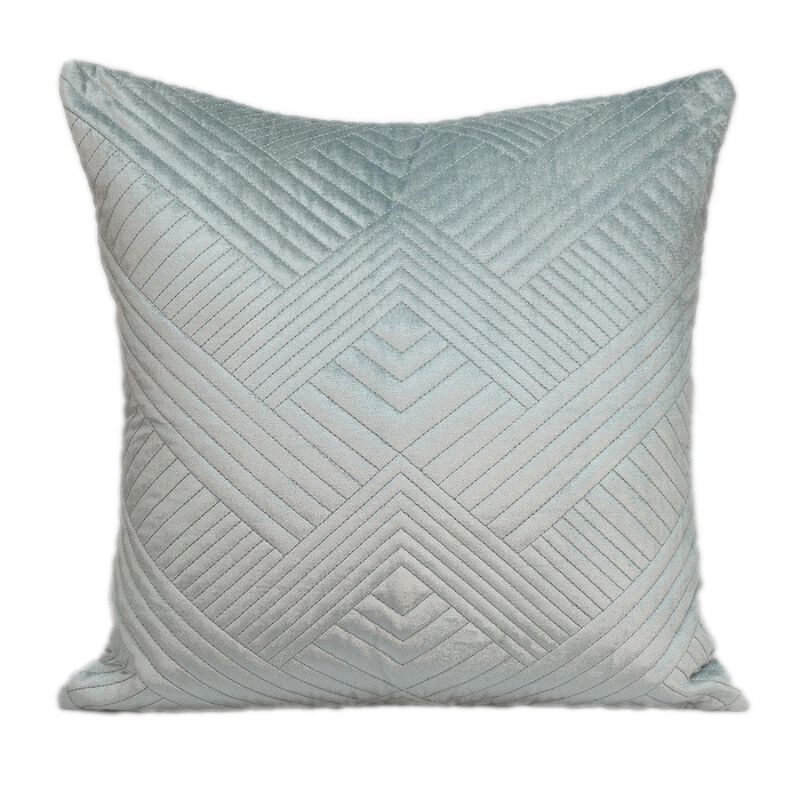 20" Solid Cool Gray Quilt Stitched Chevron Square Throw Pillow