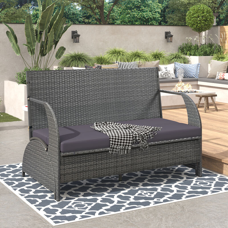 Merax Multi-functional  Outdoor Loveseat Rattan Set