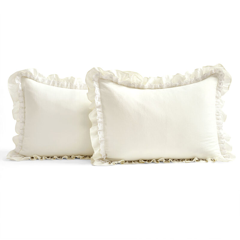 Ella Ruffle Lace Bedspread 3Pc Set