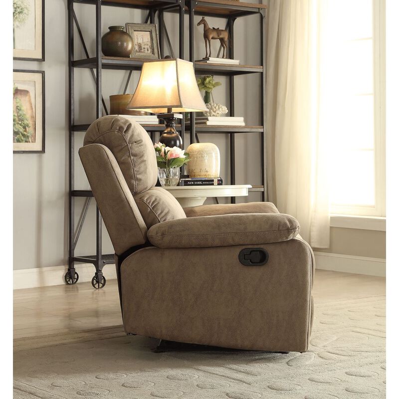 Bina Recliner (Motion) in Taupe Polished Microfiber