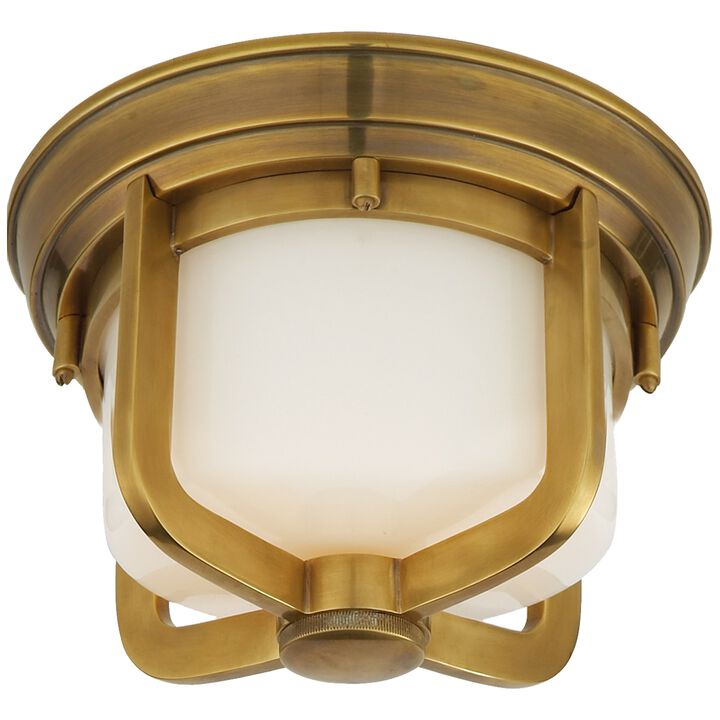 Milton Short Flush Mount in Antique Brass