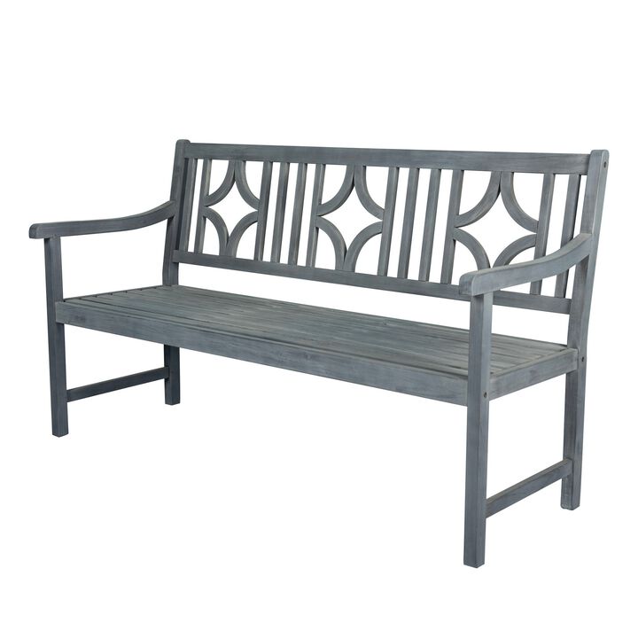 Sloane Ogee Diamond Back Acacia Wood Outdoor Garden Patio Bench