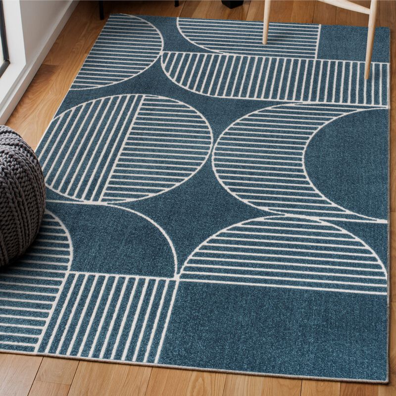 Nordby Geometric Arch Scandi Striped Area Rug