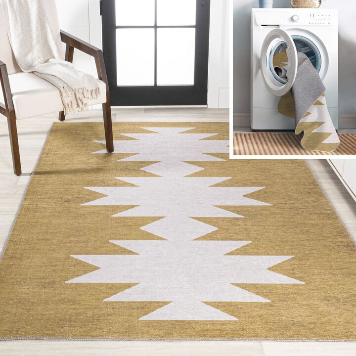 Chayton Minimalist Geometric Machine Washable Area Rug