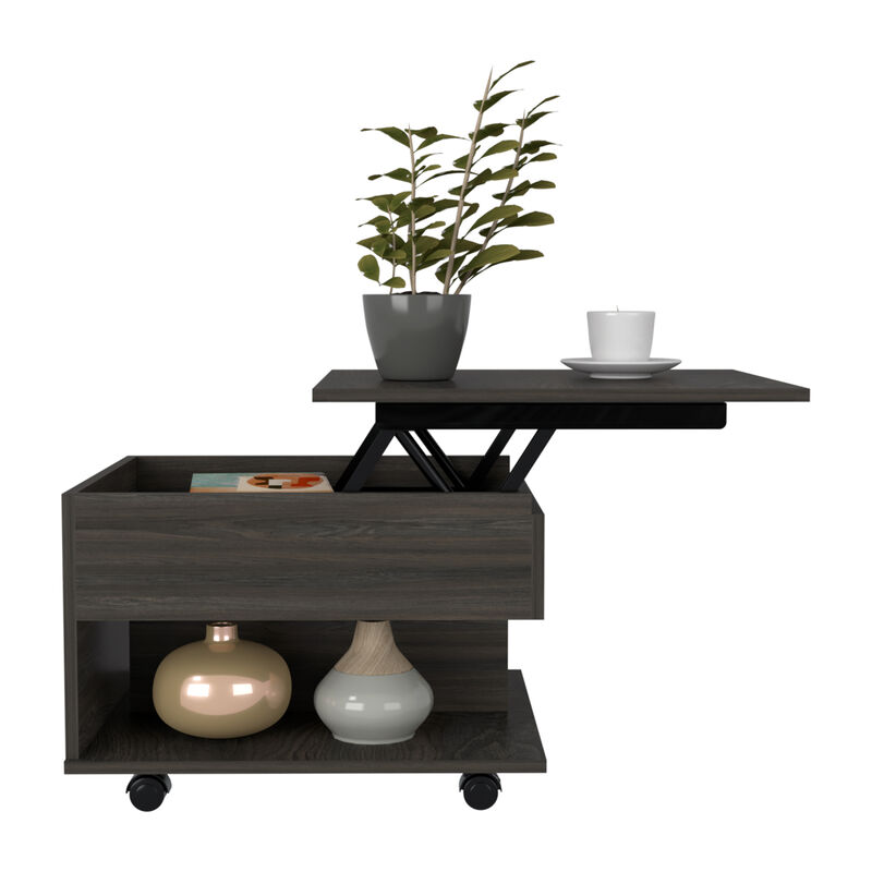 Luanda Lift Top Coffee Table, Casters, One Shelf