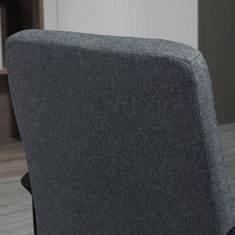 Charcoal Gray Fabric Office Chair: Adjustable Height, Swivel