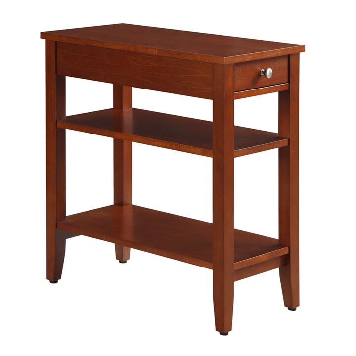 Convenience Concepts American Heritage 3-Tier End Table with Drawer, 23.5 x 11.25 x 24, Cherry
