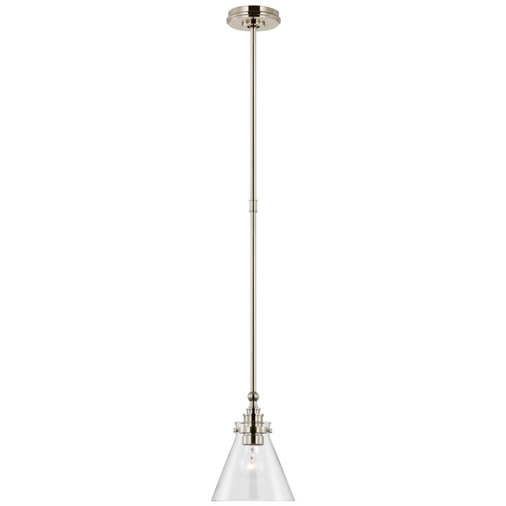 Parkington Single Library Wall Light in Polished Nickel with Clear Glass