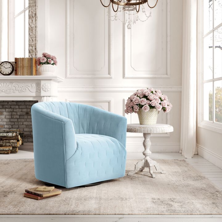 Rustic Manor Isadora Velvet Swivel Accent Chair