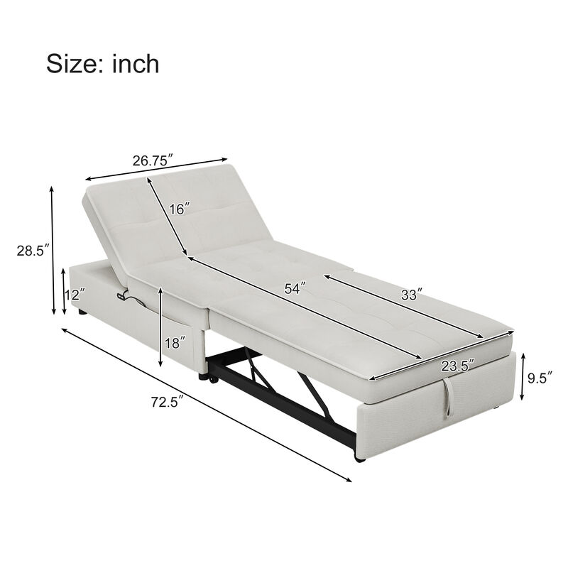 Merax Folding Ottoman Bed  Sofa Bed  with USB