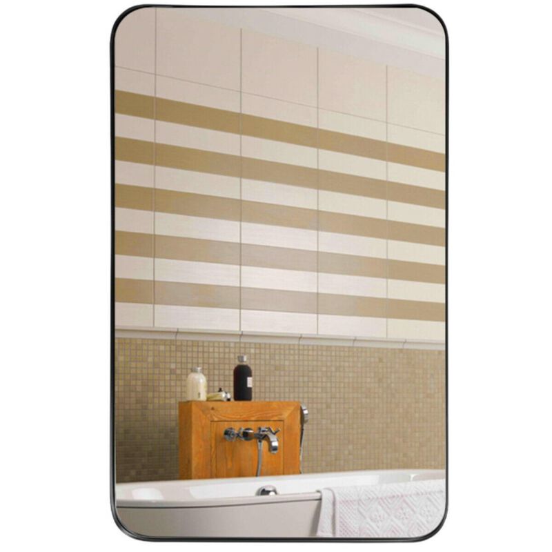 Metal Frame Wall-Mounted Rectangle Mirror