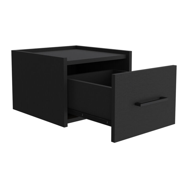 Floating Nightstand Calion, Bedroom, Black