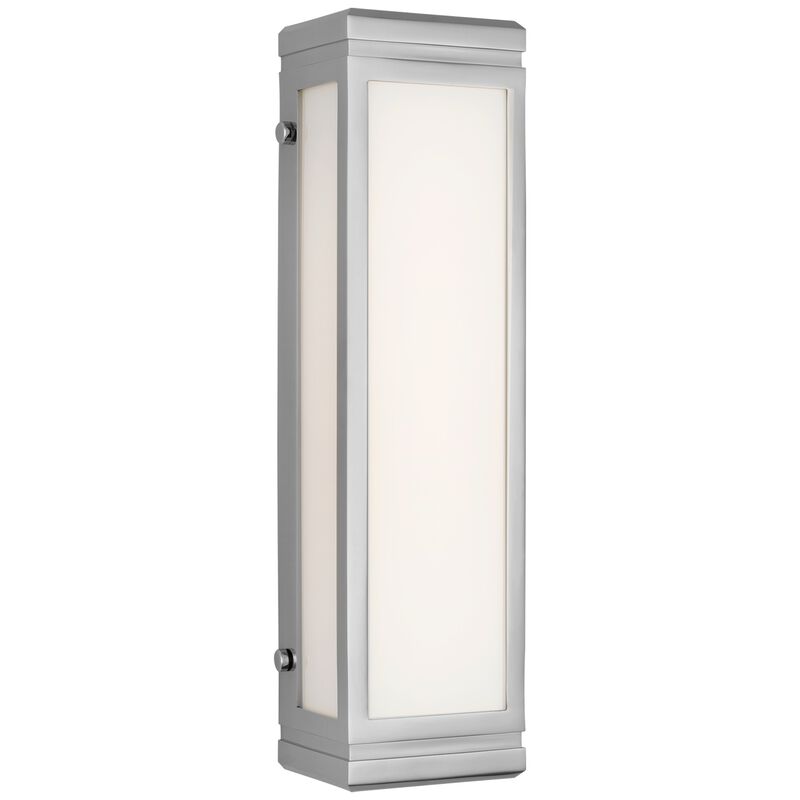 Hayles 17" Bath Light in Polished Nickel with White Glass