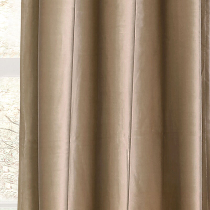 Prima Velvet Solid Light Filtering Grommet Window Curtain Panels