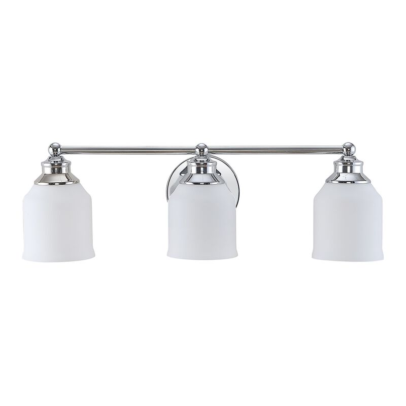 Lydia Iron/Frosted Glass Farmhouse Cottage LED Vanity Light