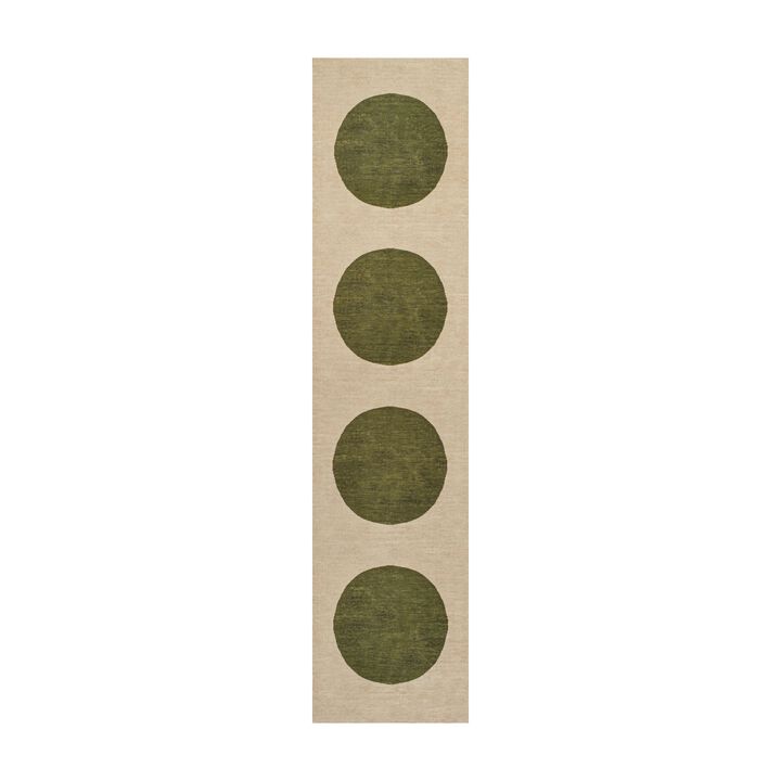 Cirkel Minimalist Geometric Dot Machine Washable Area Rug