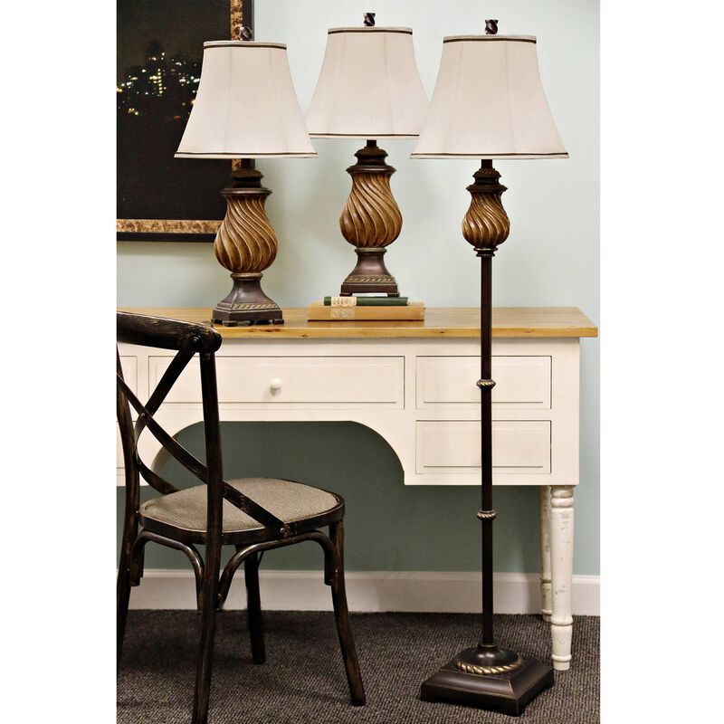 Toffee Wood Table Lamps (Set of 2)