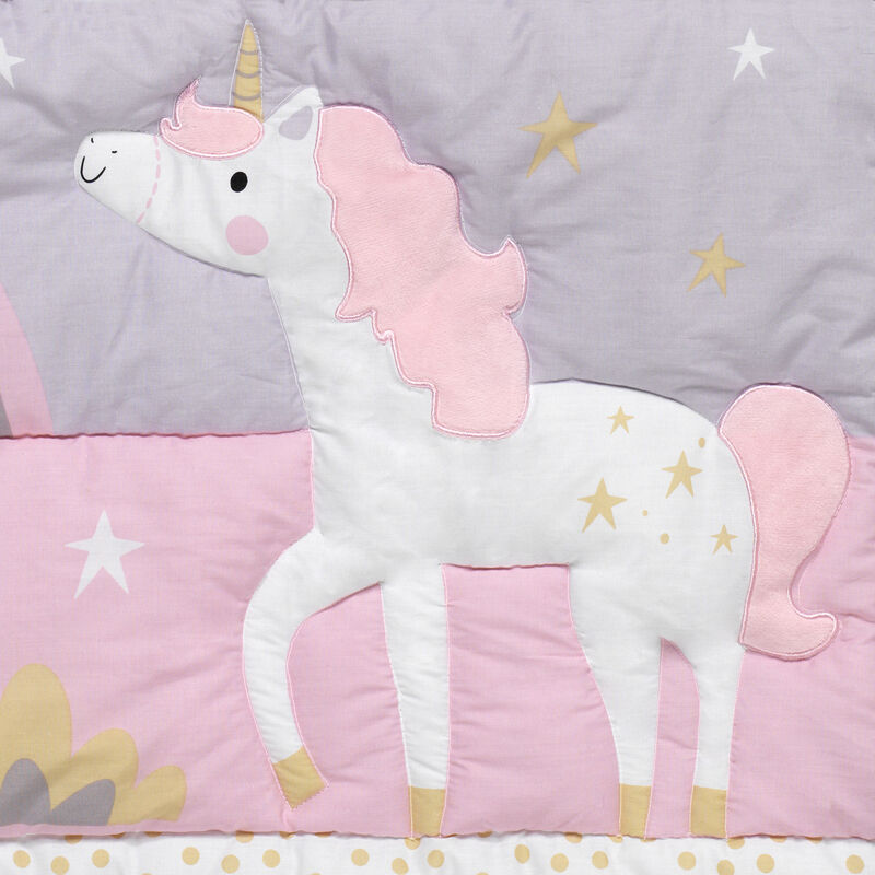 Bedtime Originals Rainbow Unicorn 3-Piece Crib Bedding Set - Pink, Purple