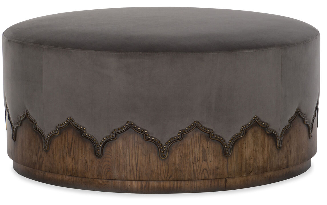 Melange Meyers Cocktail Ottoman in Grey