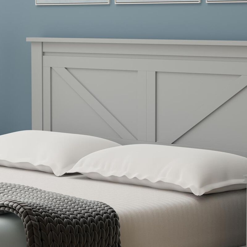 Glenwillow Home Farmhouse Wood Platform Bed in King - Grey