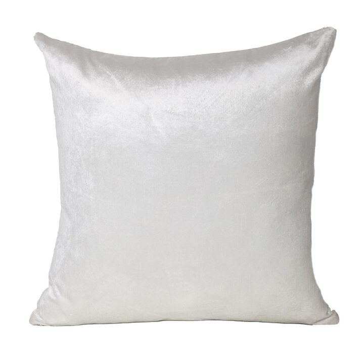22" White Transitional Throw Pillow