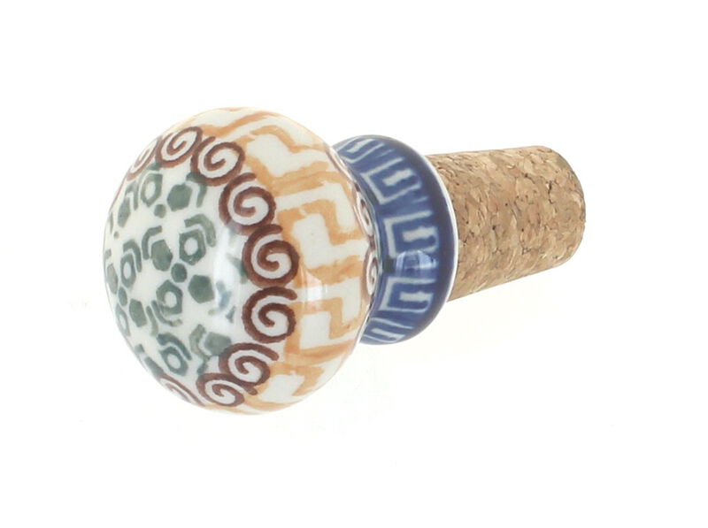 Blue Rose Polish Pottery Rustic Pines Wine Cork