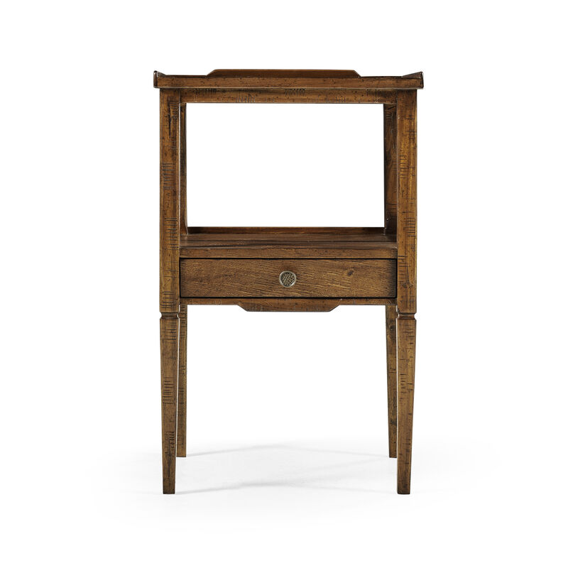 Country Walnut Square End Table