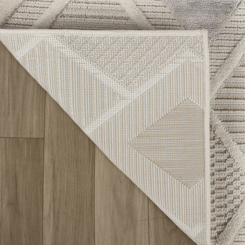 Abstract Geometric Modern Cream Beige Indoor Area Rug