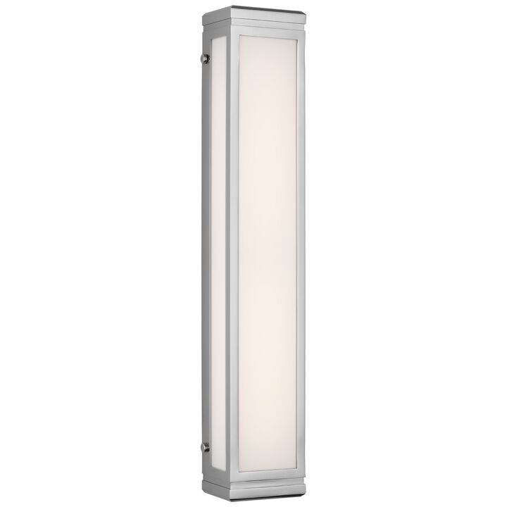 Hayles 26" Bath Light in Polished Nickel with White Glass