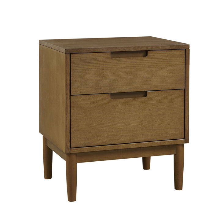 Gracie Mills Holley Mid-Century Walnut Nightstand