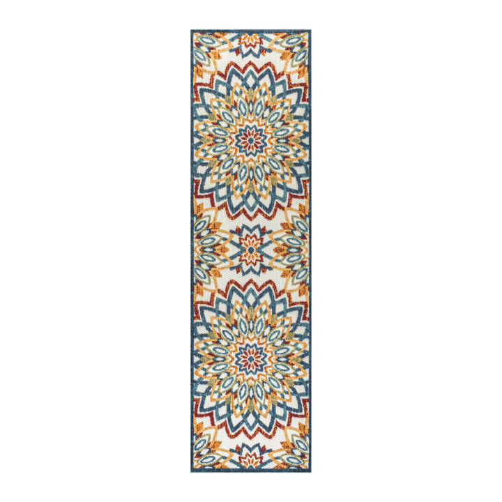 Flora Abstract Bold Mandala High-Low Indoor/Outdoor Area Rug