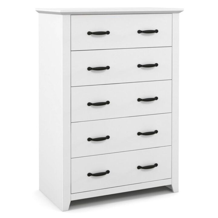 Hivvago Tall Storage Dresser with 5 Pull-out Drawers for Bedroom Living Room