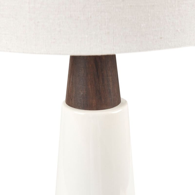 Gracie Mills Kaliyah Mid-Century Ceramic Wood Table Lamp