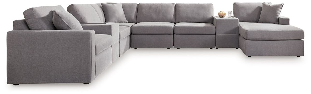 Modmax Granite 8-Piece Sectional with Chaise and Storage Consoles