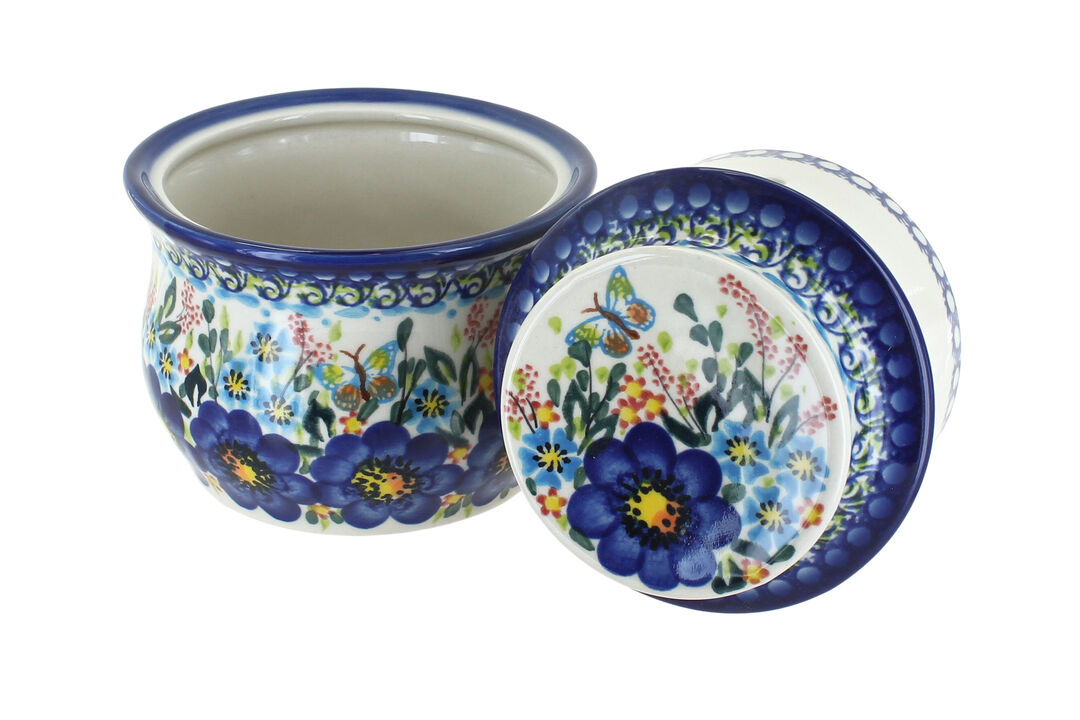 Blue Rose Polish Pottery Savannah French Butter Dish