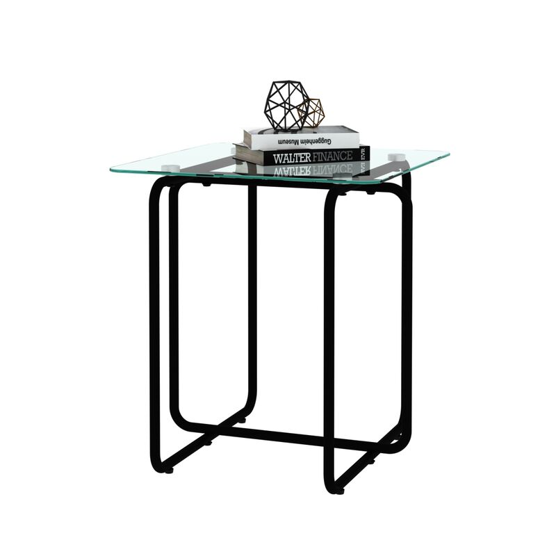 Modern Tempered Glass Coffee Table End Table Side Table for Living Room, bedroom, Transparent