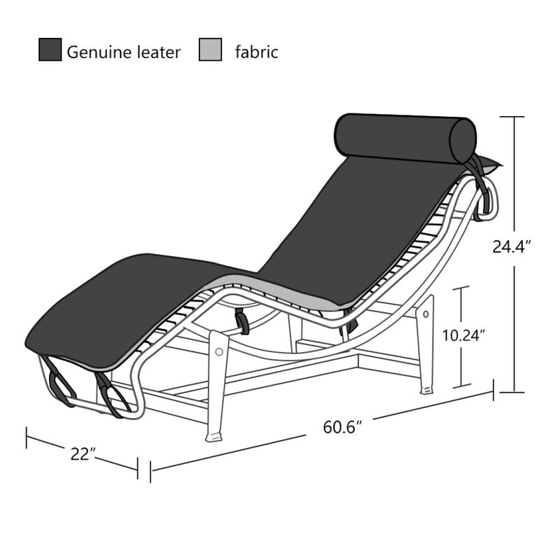 Le Corbusier Lc-4 Style Replica Chaise Lounge Chair Mid Century Modern For Living Room/ Bedroom