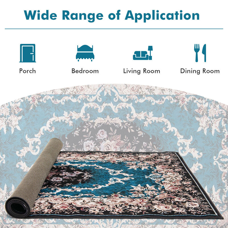 Area Rug with Non-Shedding Surface and Anti-slip Bottom
